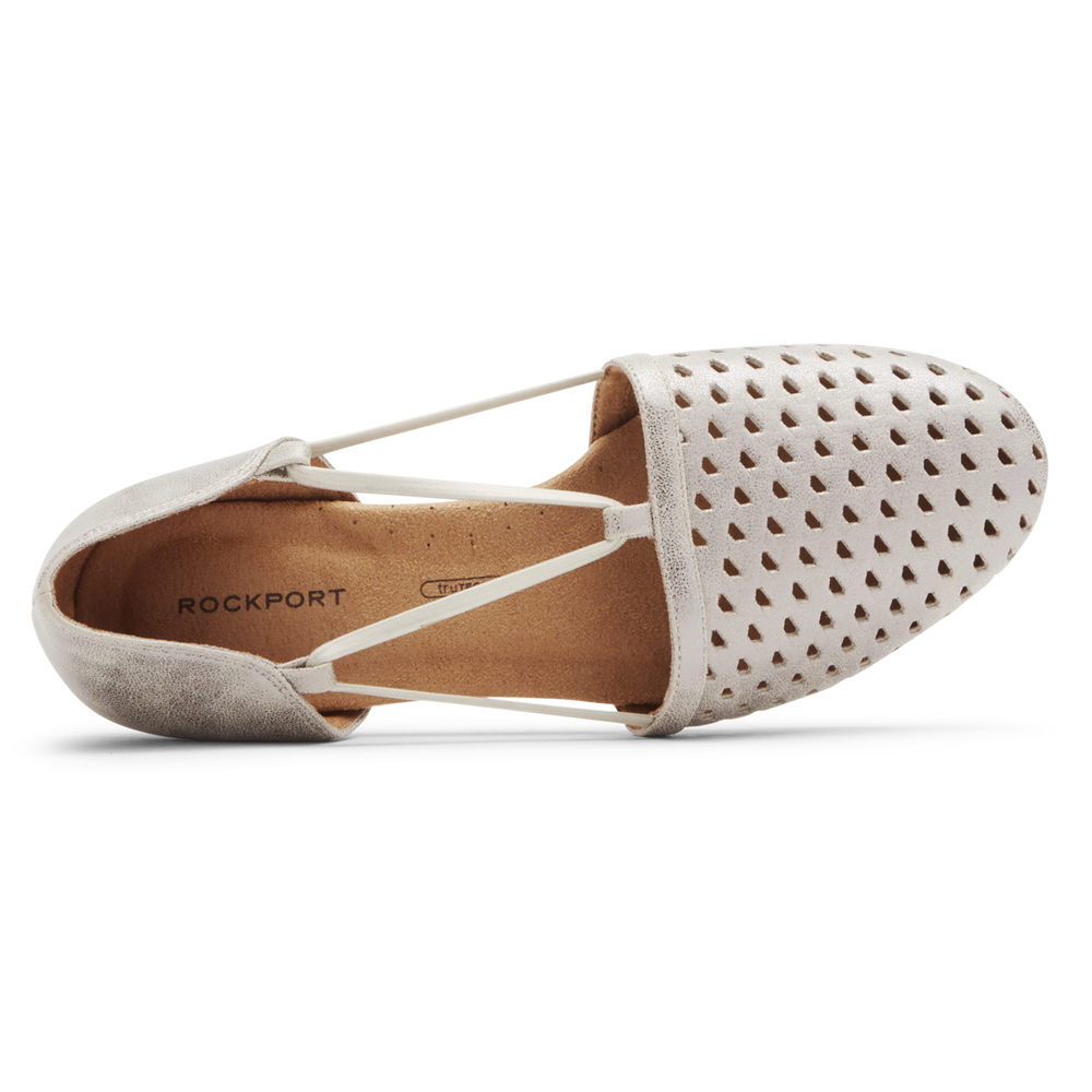 Rockport Womens Reagan Perforated - Flats White - EPV419230